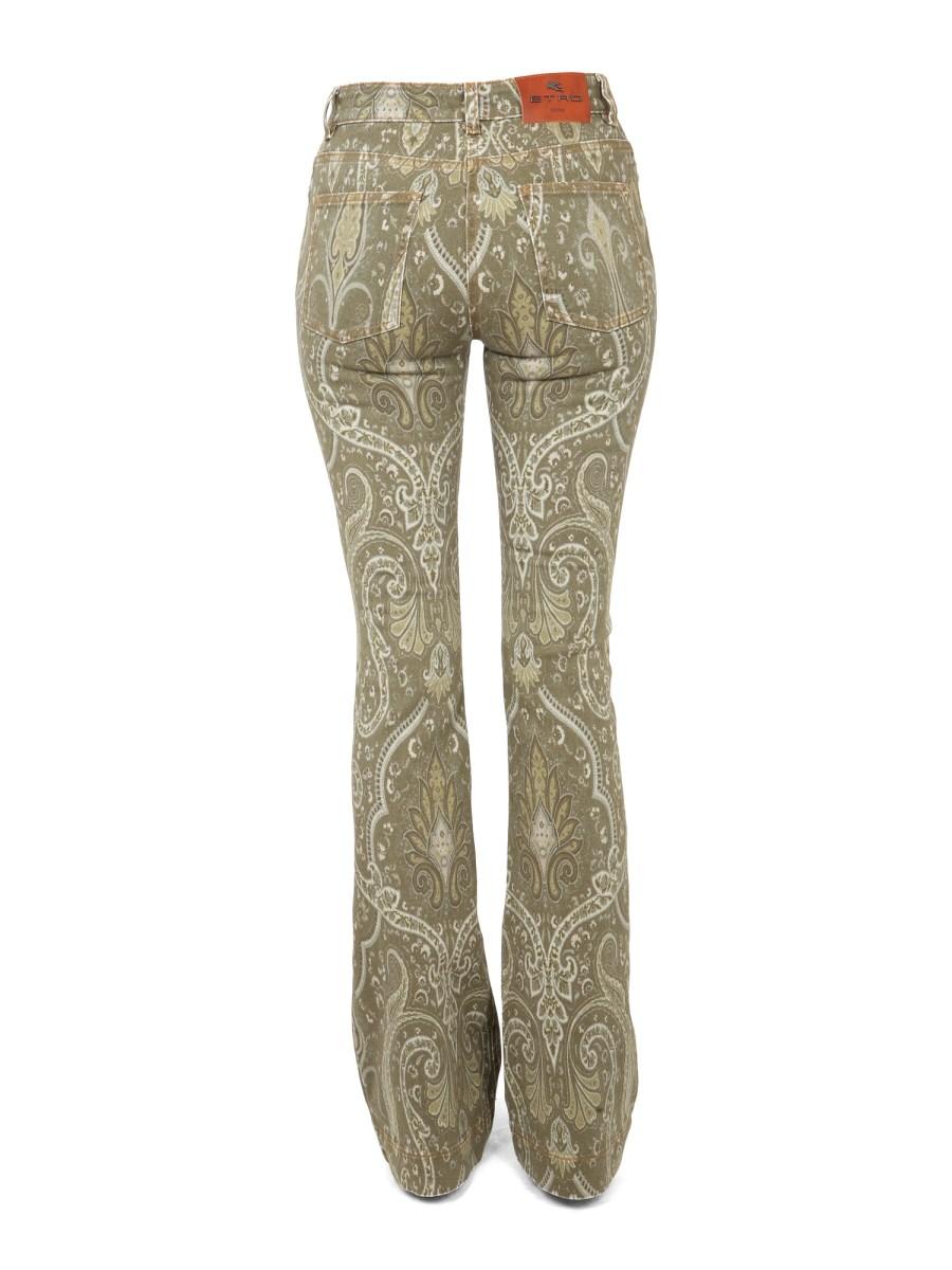 ETRO JEANS IN DENIM DI COTONE CON STAMPA PAISLEY
