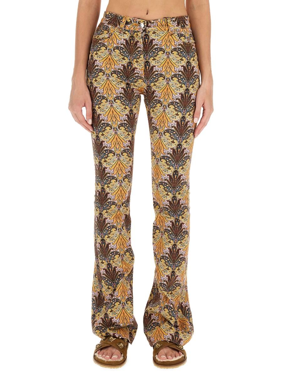 ETRO JEANS IN DENIM DI COTONE CON STAMPA PAISLEY