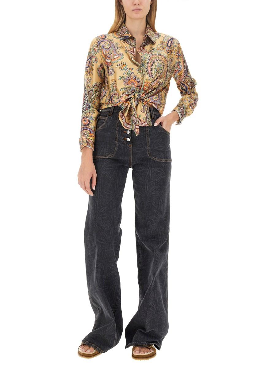 ETRO JEANS IN DENIM DI COTONE CON TASCHE FOLIAGE