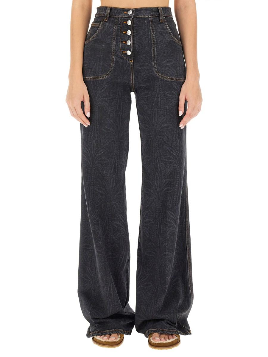 ETRO JEANS IN DENIM DI COTONE CON TASCHE FOLIAGE