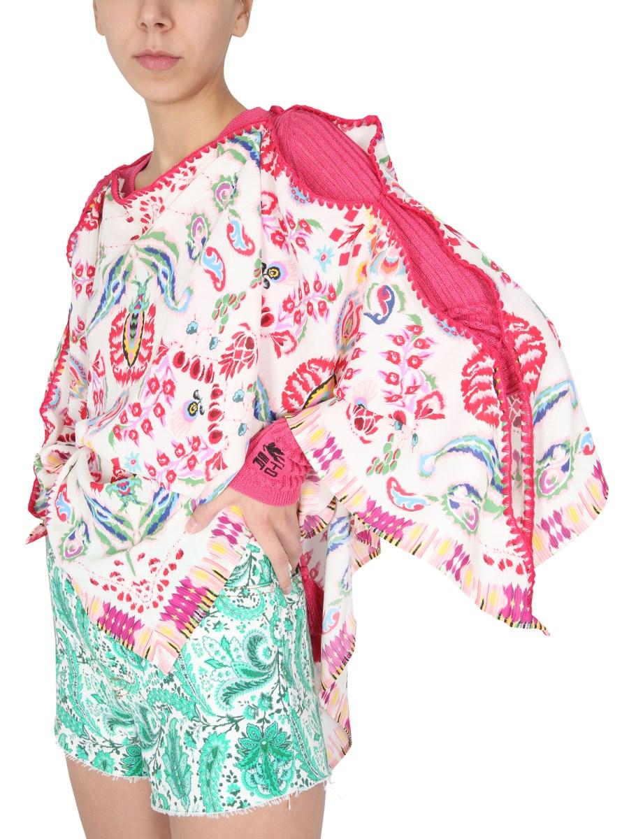 ETRO MAGLIA CON SCOLLO A V IN LINO