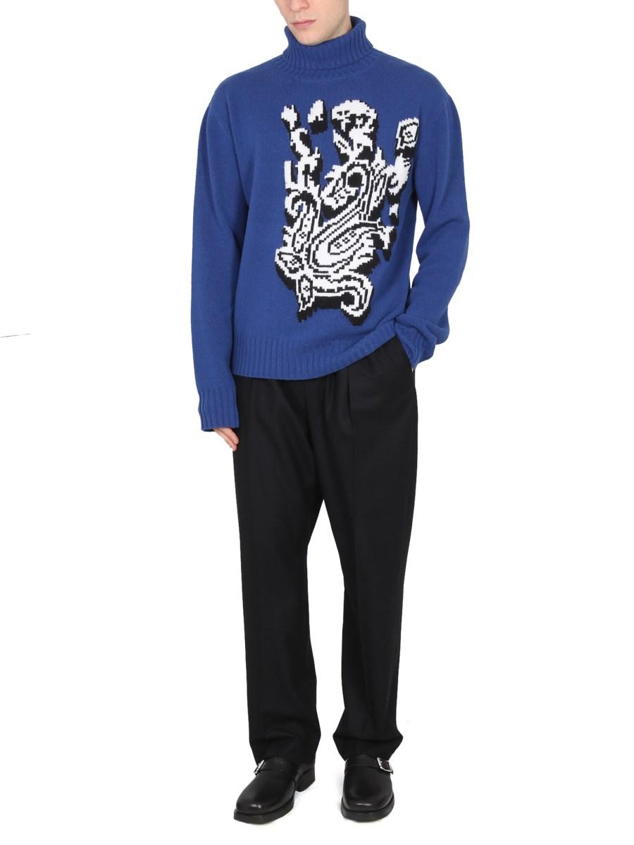 ETRO MAGLIONE DOLCEVITA JACQUARD INTARSIATO