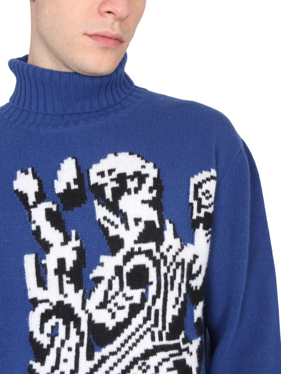 ETRO MAGLIONE DOLCEVITA JACQUARD INTARSIATO