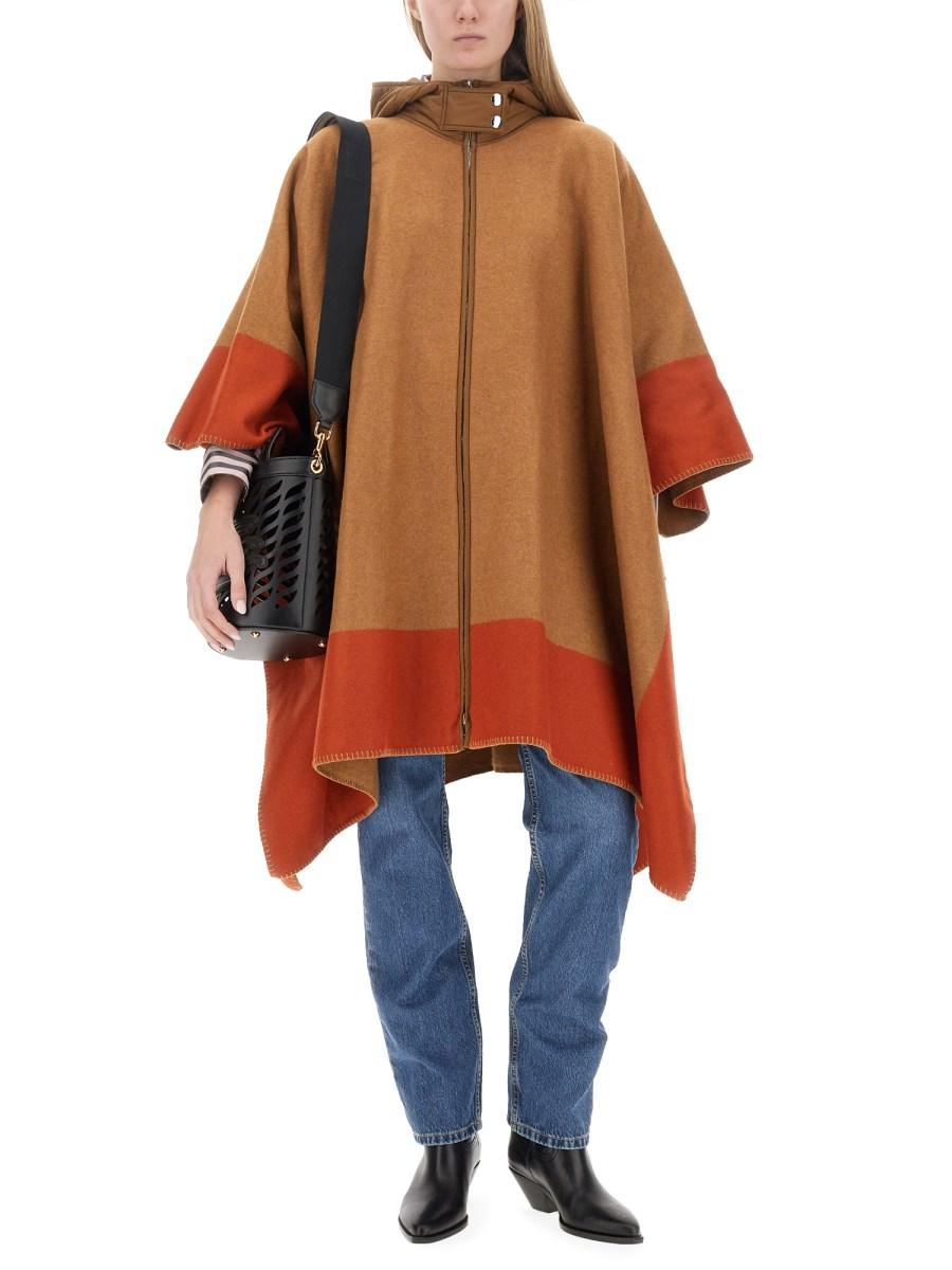 ETRO MANTELLA IN LANA CON LOGO
