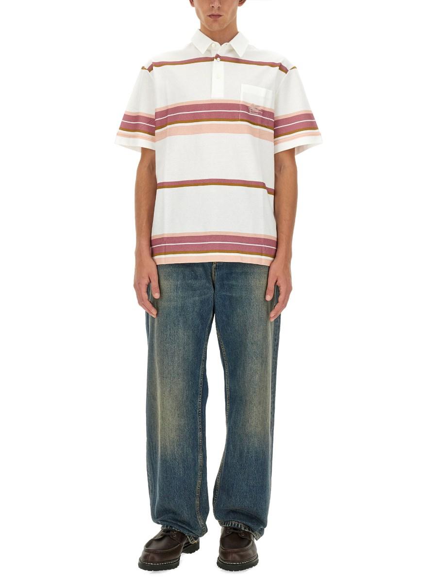 ETRO POLO CON MOTIVO RIGA E RICAMO PEGASO