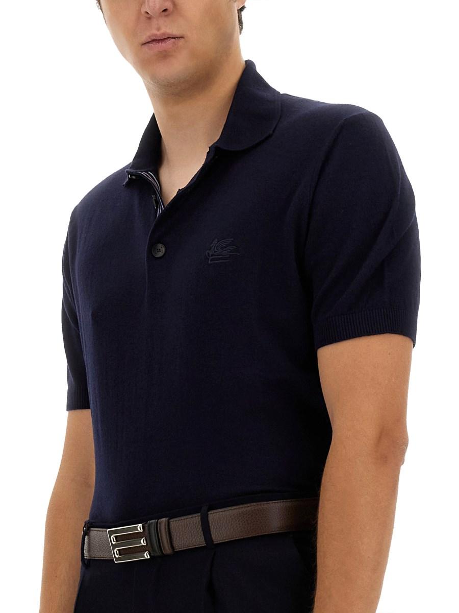 ETRO POLO IN MAGLIA CON RICAMO PEGASO