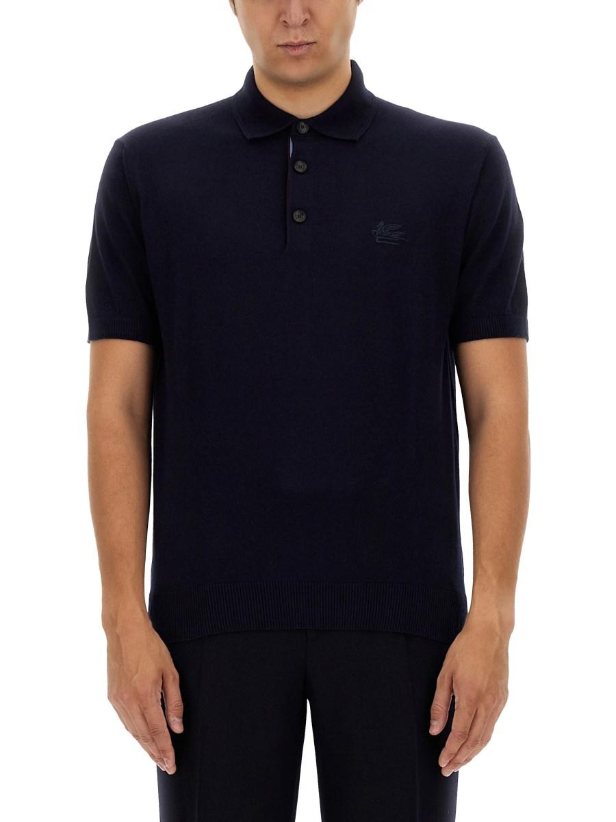 ETRO POLO IN MAGLIA CON RICAMO PEGASO