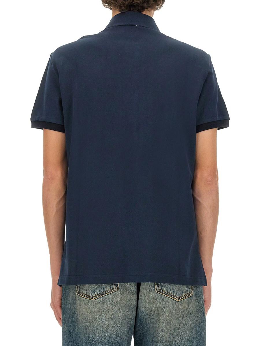 ETRO POLO IN PIQUÉ DI COTONE CON LOGO PEGASO