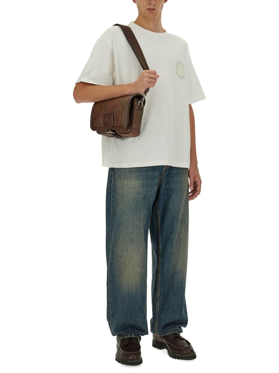 ETRO T-SHIRT IN JERSEY DI COTONE CON RICAMO LOGO