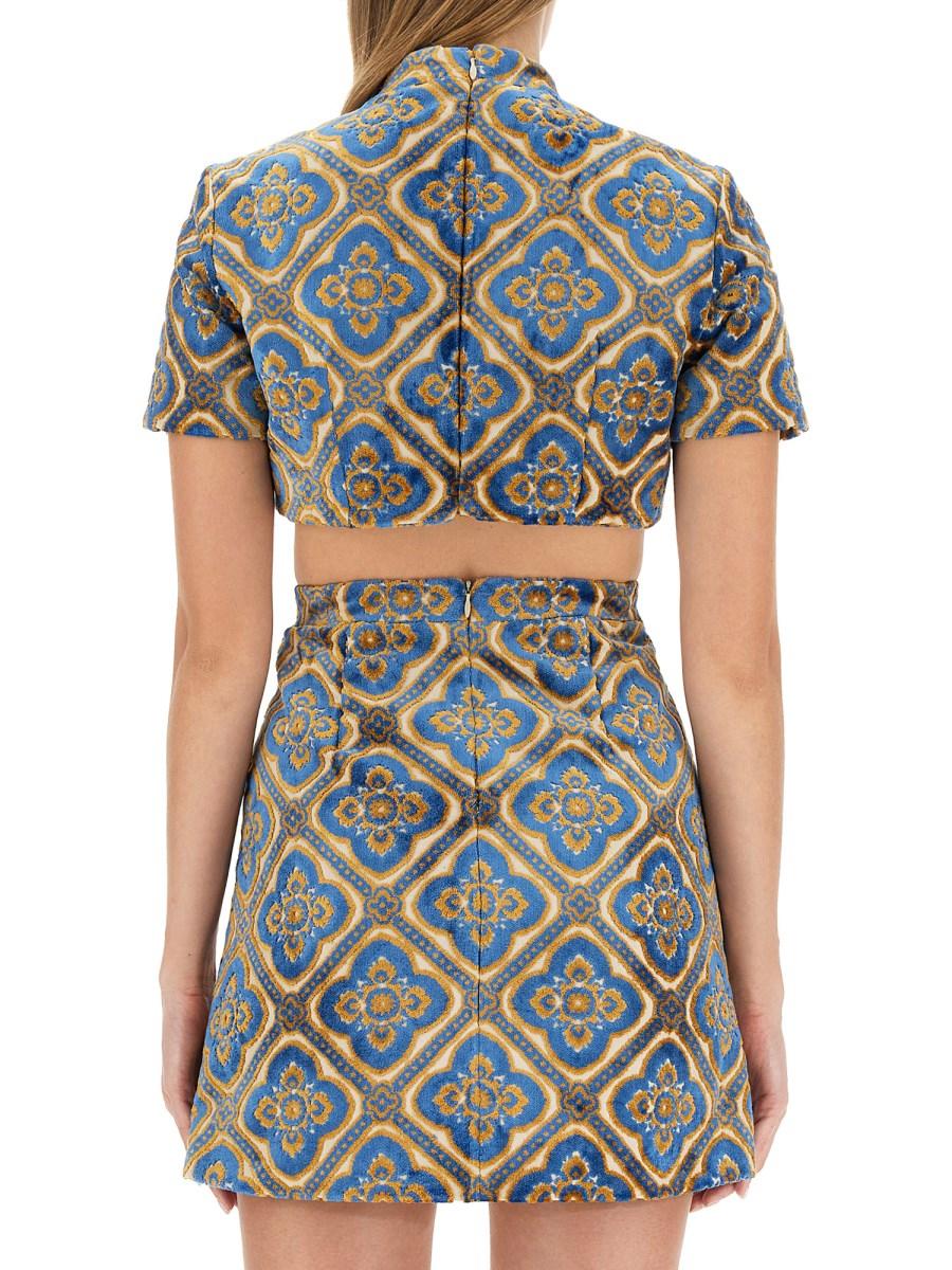 ETRO TOP CROPPED IN VELLUTO
