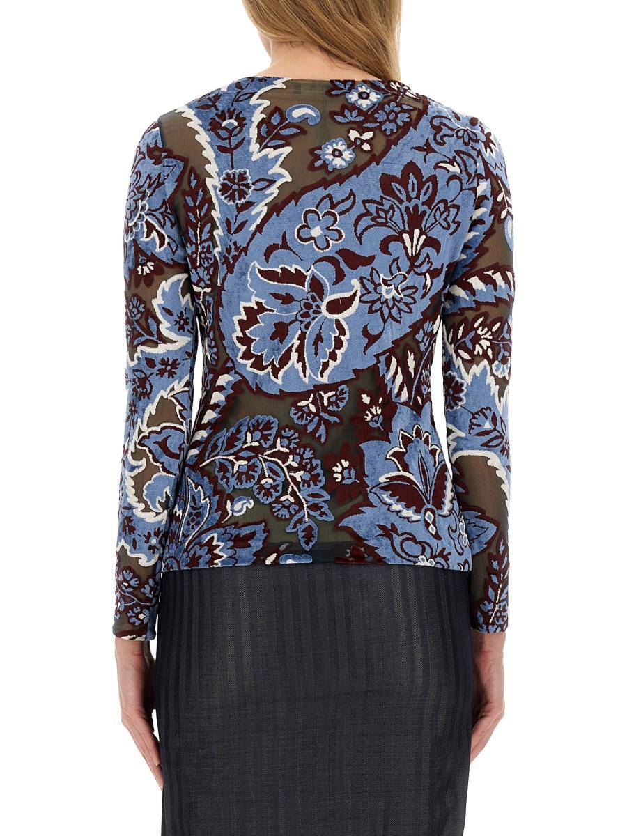 ETRO TOP IN TULLE CON STAMPA