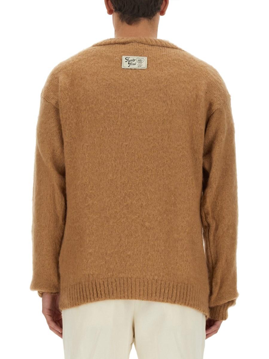 FAMILY FIRST CARDIGAN IN MOHAIR CON SCOLLO A V