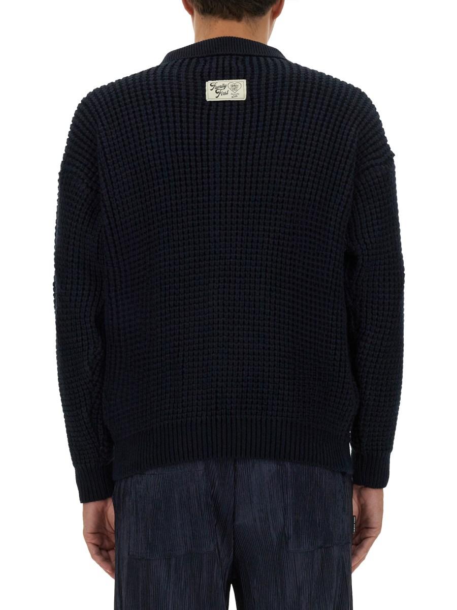 FAMILY FIRST CARDIGAN POLO IN MISTO LANA