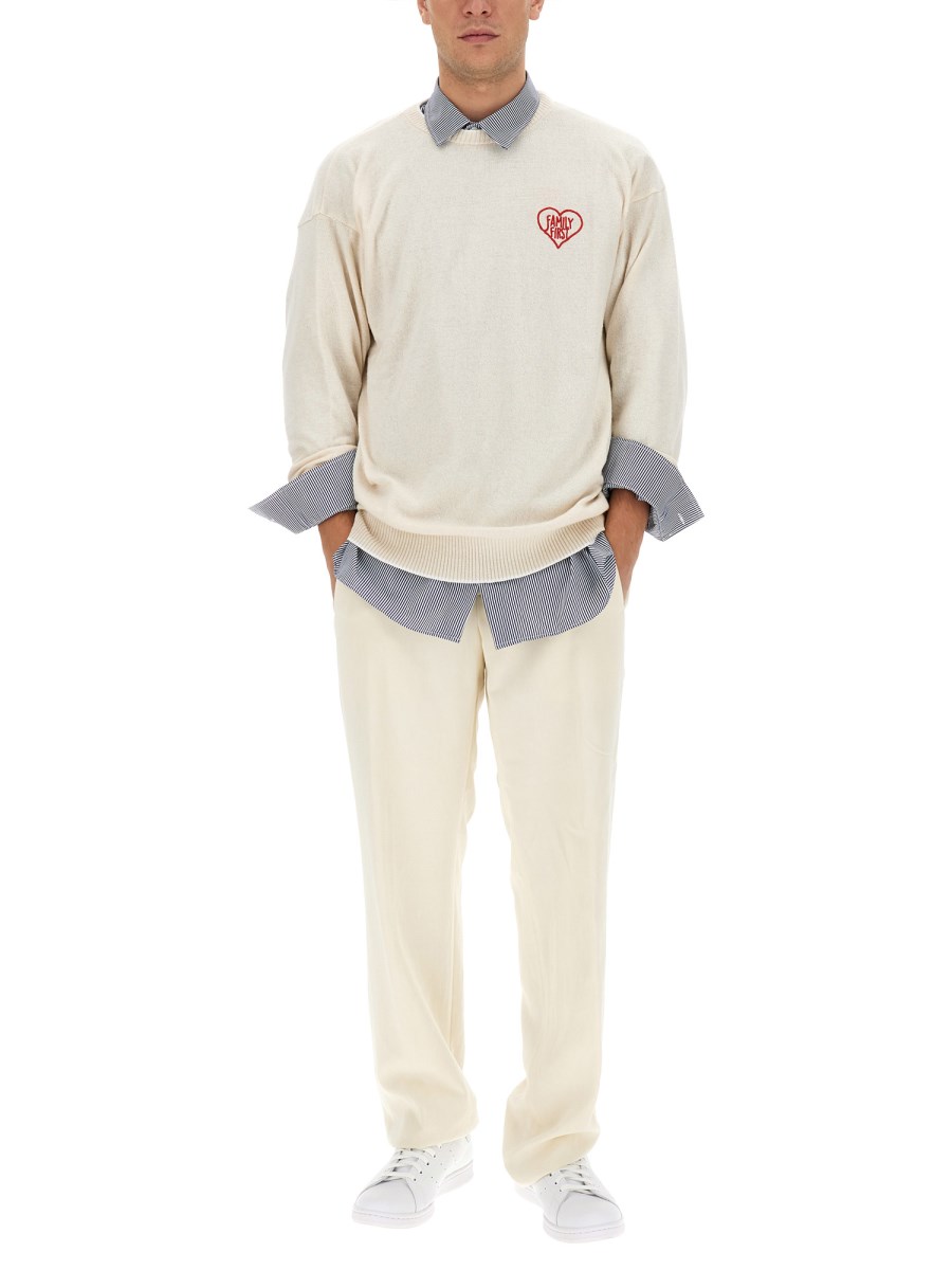 FAMILY FIRST MAGLIA IN CASHMERE CON LOGO