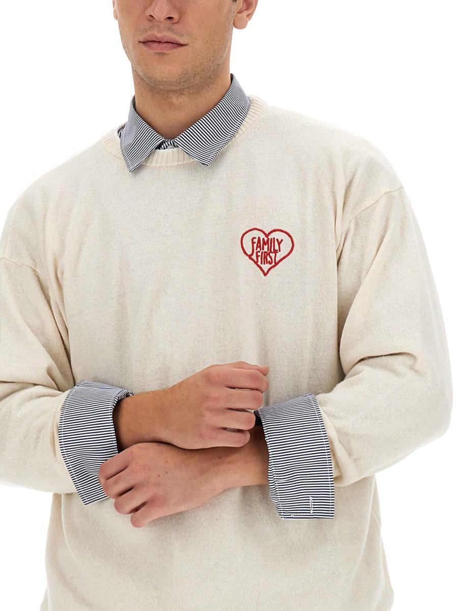 FAMILY FIRST MAGLIA IN CASHMERE CON LOGO