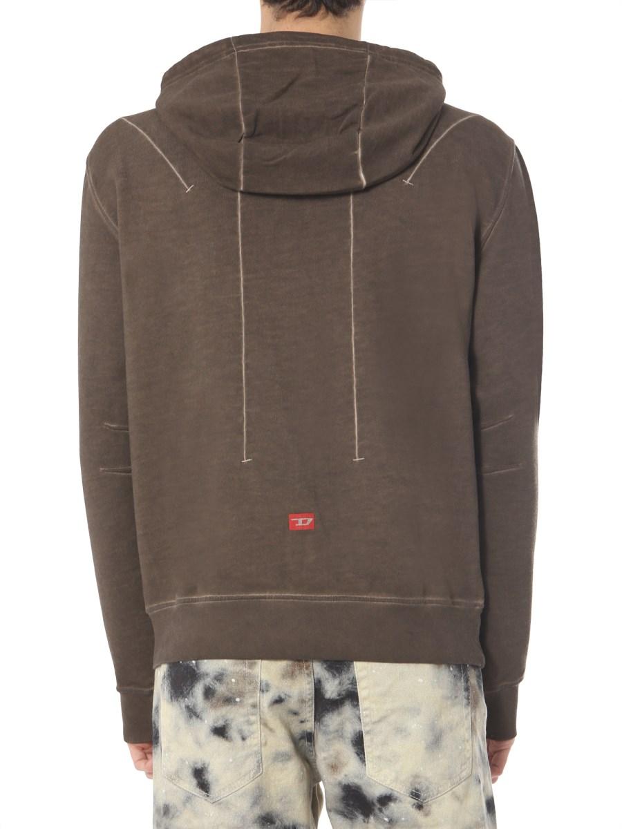 DIESEL RED TAG FELPA A COLD WALL IN COTONE CON CAPPUCCIO