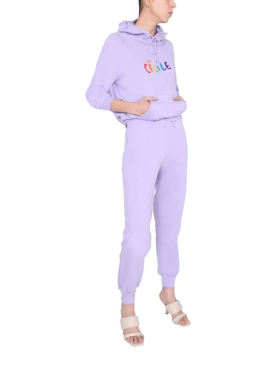 ÊTRE CÉCILE FELPA CON CAPPUCCIO DI COTONE CON LOGO MULTICOLOR FLOCCATO