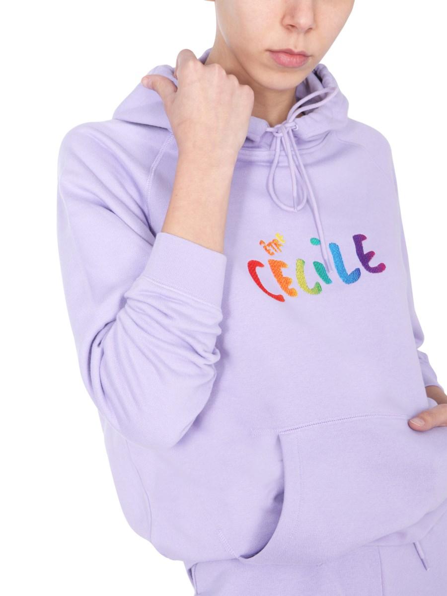 ÊTRE CÉCILE FELPA CON CAPPUCCIO DI COTONE CON LOGO MULTICOLOR FLOCCATO
