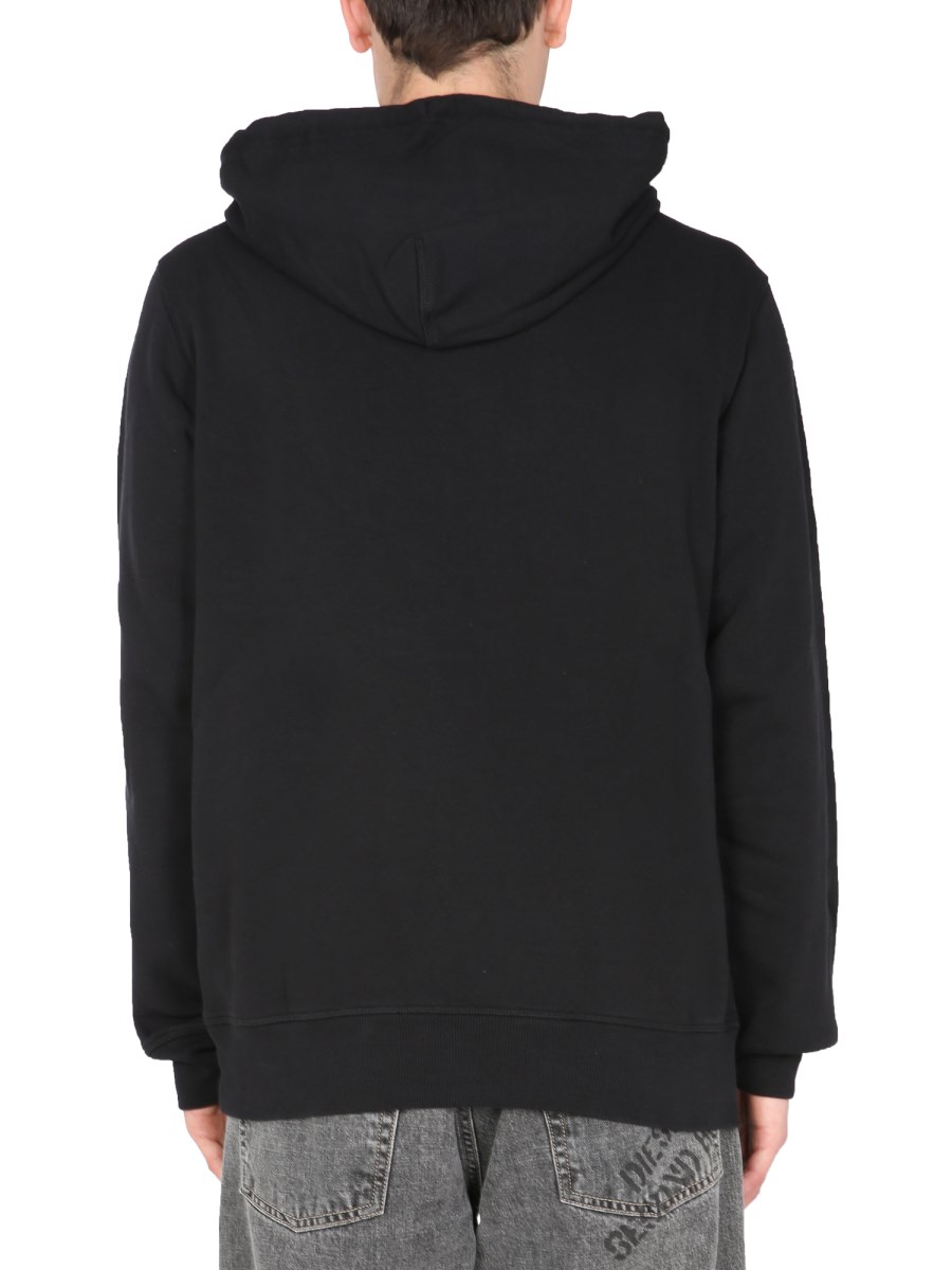 DIESEL FELPA CON CAPPUCCIO IN COTONE CON PATCH LOGO