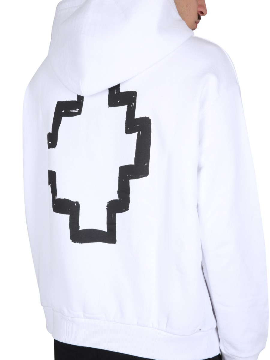 MARCELO BURLON COUNTY OF MILAN FELPA CON CAPPUCCIO IN FELPA DI COTONE CON STAMPA