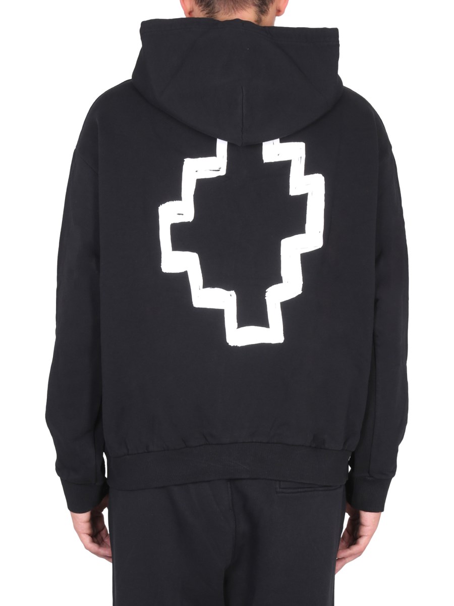 MARCELO BURLON COUNTY OF MILAN FELPA CON CAPPUCCIO IN FELPA DI COTONE CON STAMPA
