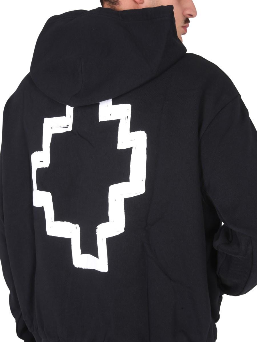 MARCELO BURLON COUNTY OF MILAN FELPA CON CAPPUCCIO IN FELPA DI COTONE CON STAMPA