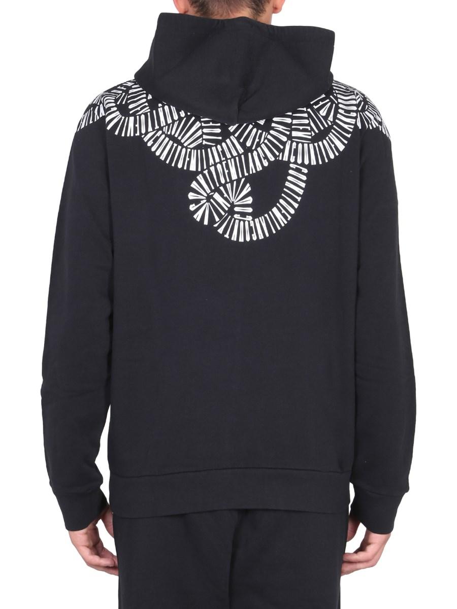 MARCELO BURLON COUNTY OF MILAN FELPA CON CAPPUCCIO IN FELPA DI COTONE CON STAMPA