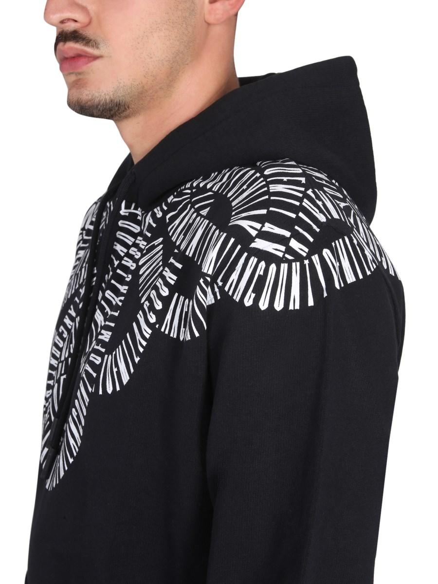 MARCELO BURLON COUNTY OF MILAN FELPA CON CAPPUCCIO IN FELPA DI COTONE CON STAMPA