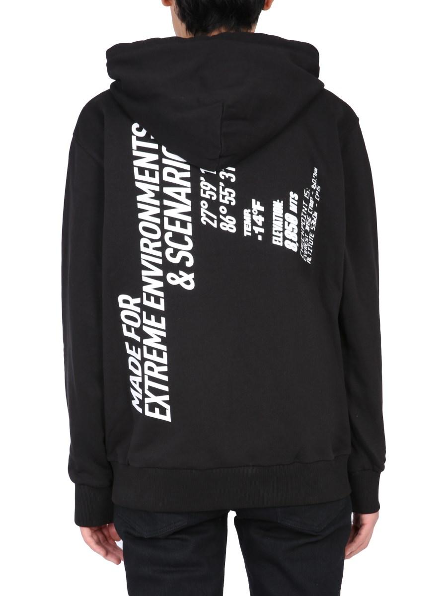IH NOM UH NIT FELPA CON CAPPUCCIO IN JERSEY DI COTONE CON LOGO
