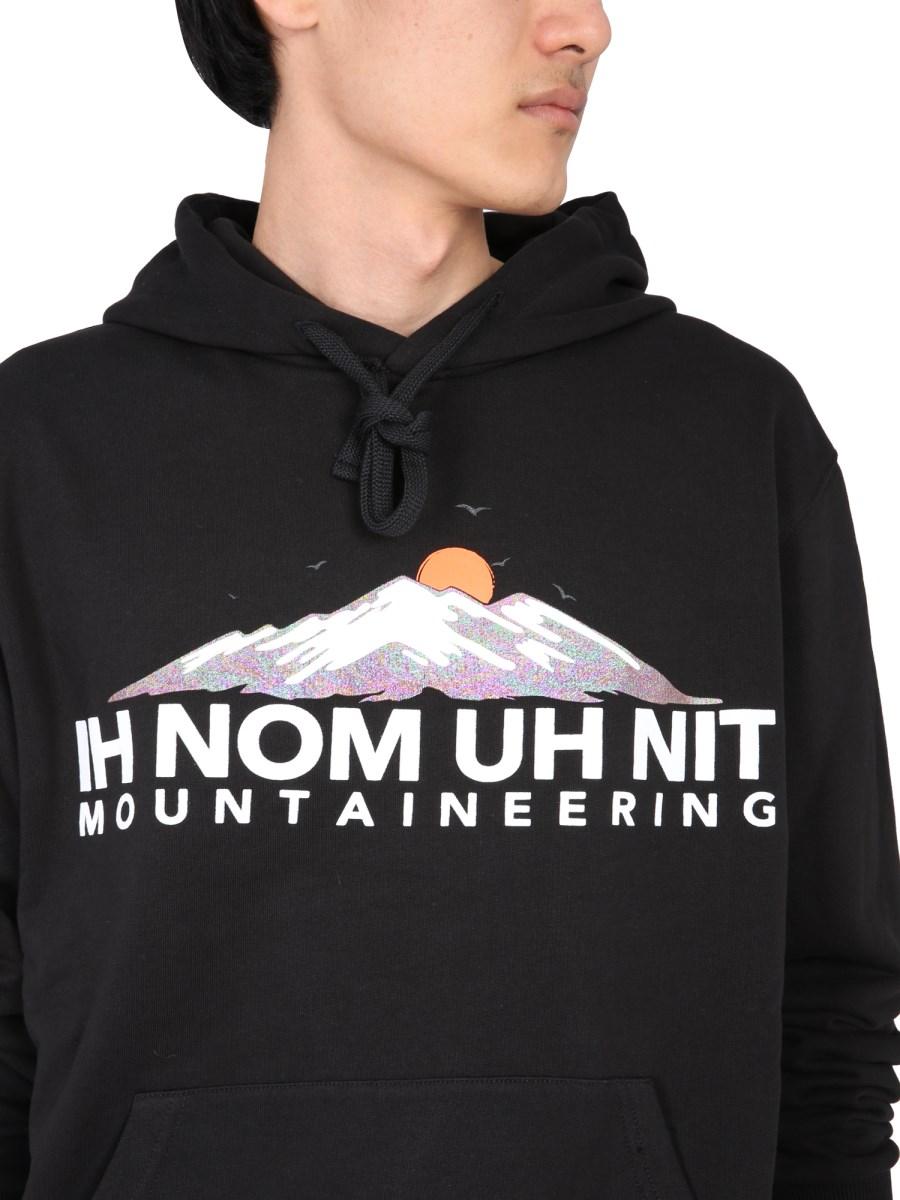 IH NOM UH NIT FELPA CON CAPPUCCIO IN JERSEY DI COTONE CON LOGO