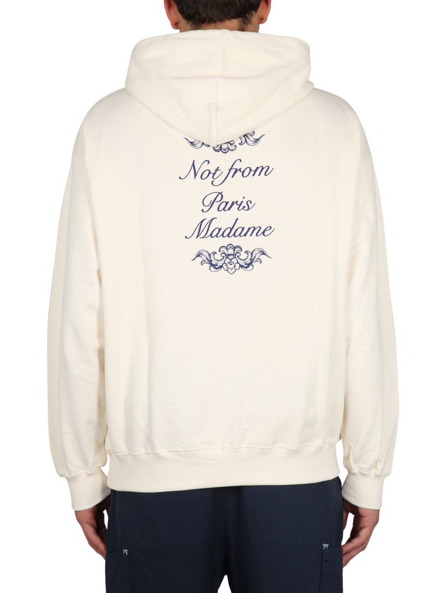 DRÔLE DE MONSIEUR FELPA CON CAPPUCCIO "NOT FROM PARIS MADAME"