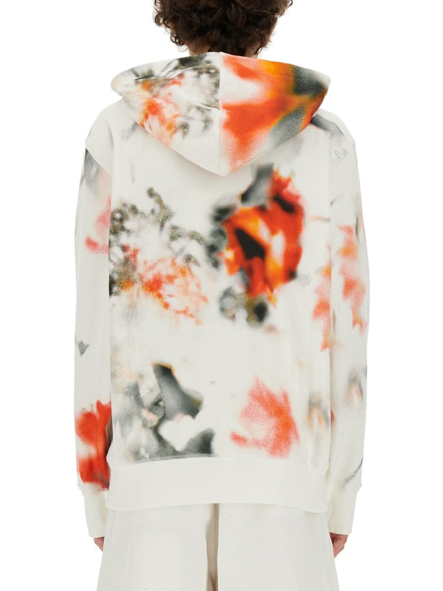 ALEXANDER McQUEEN FELPA CON CAPPUCCIO OBSCURED FLOWER