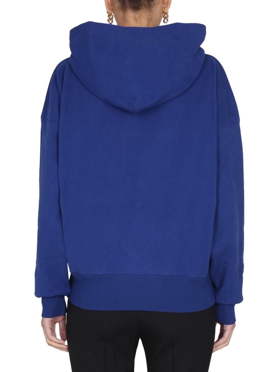 SAINT LAURENT FELPA CON CAPPUCCIO “SAINT LAURENT” IN COTONE