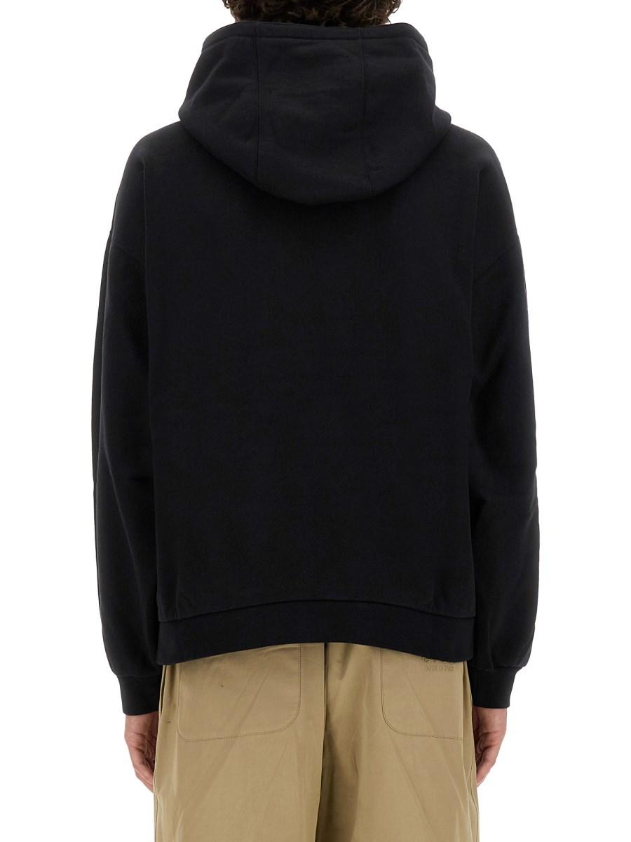 GUCCI FELPA CON CAPPUCCIO STAMPATA IN JERSEY DI COTONE