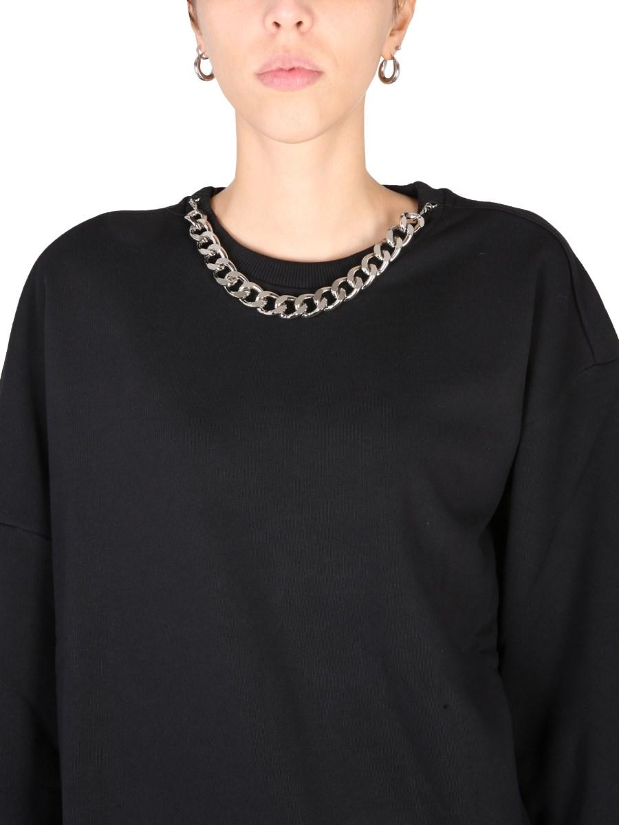 STELLA McCARTNEY FELPA CON DETTAGLIO CHAIN IN COTONE