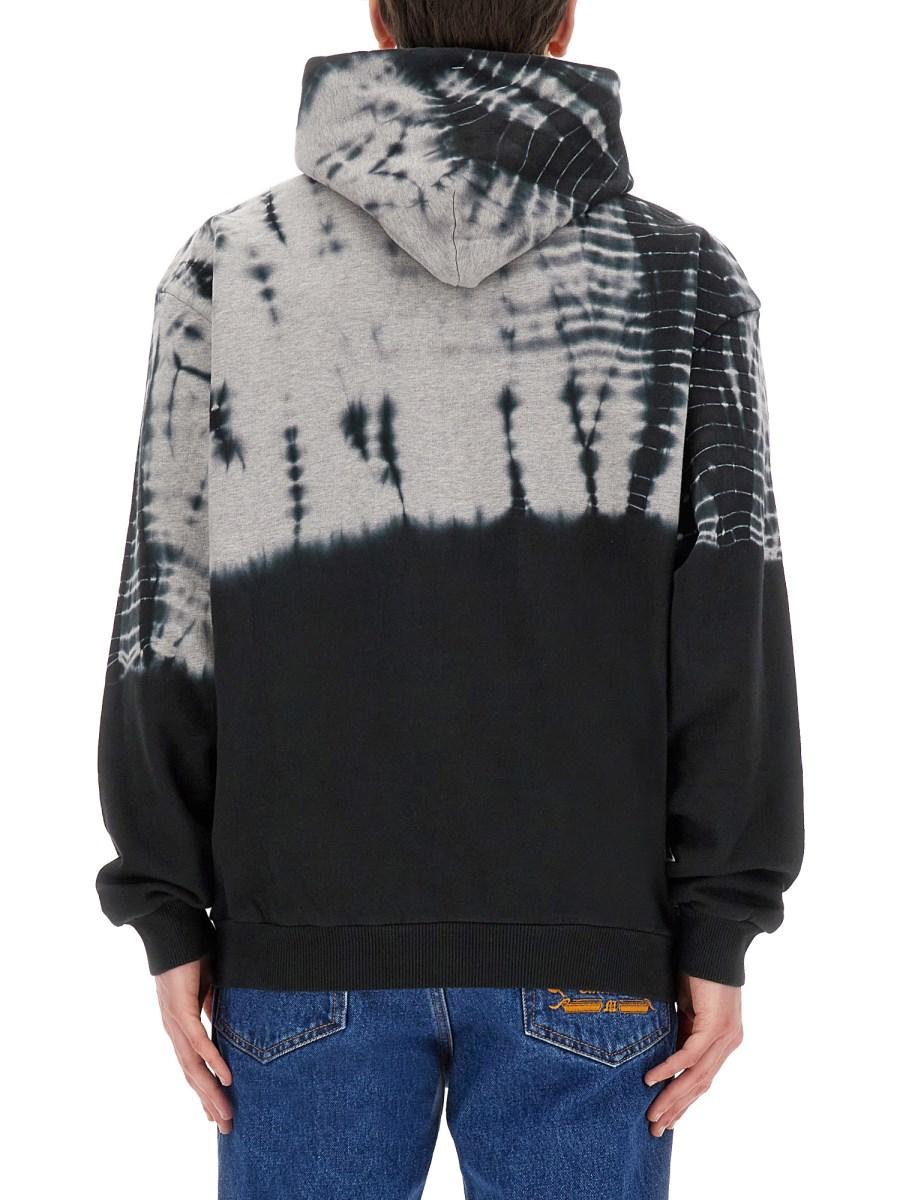 MSGM FELPA CON NUOVO LOGO PENNELLATO CON TRATTAMENTO TIE & DYE