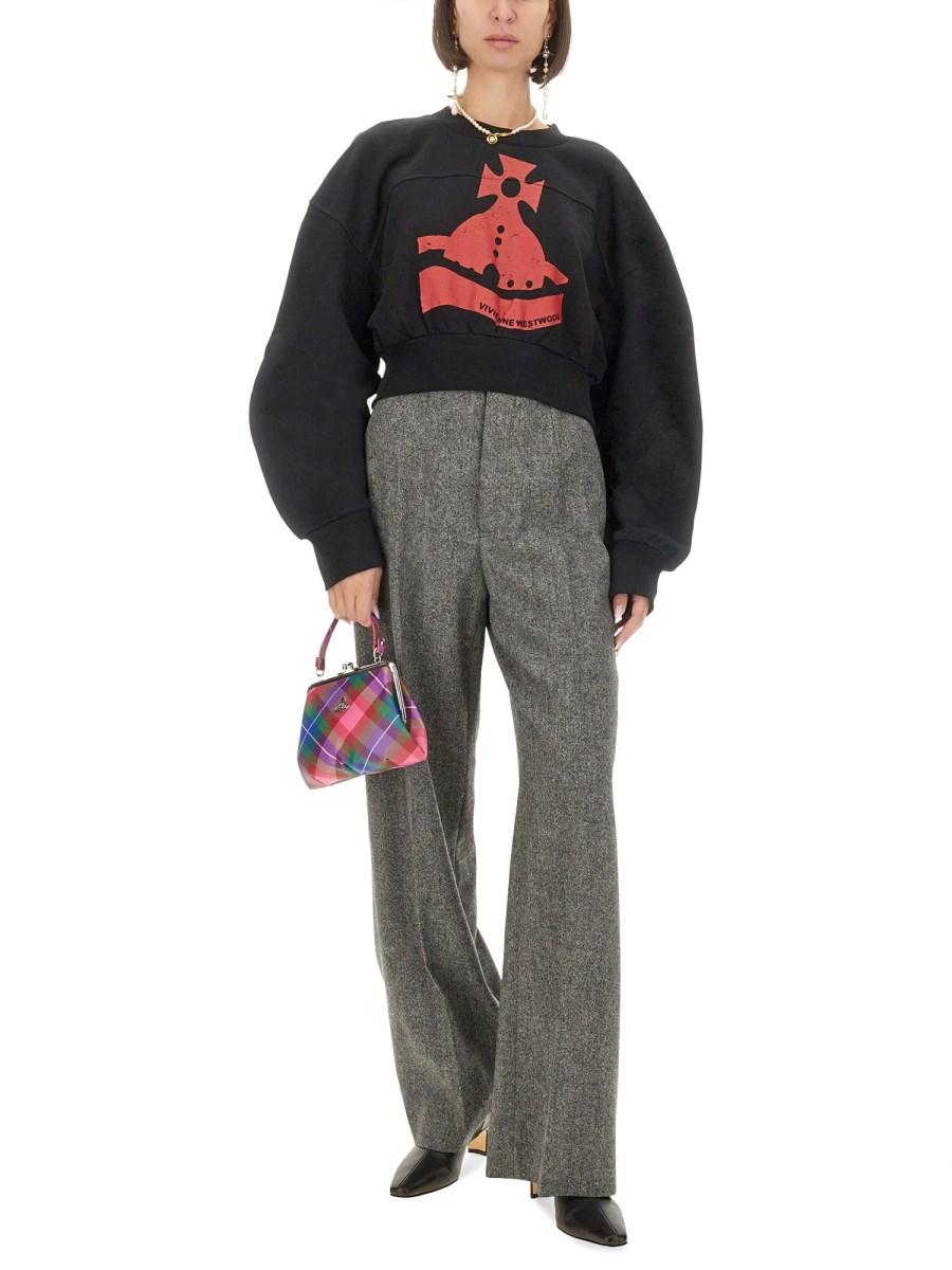 VIVIENNE WESTWOOD FELPA CON STAMPA ORB IN JERSEY DI COTONE