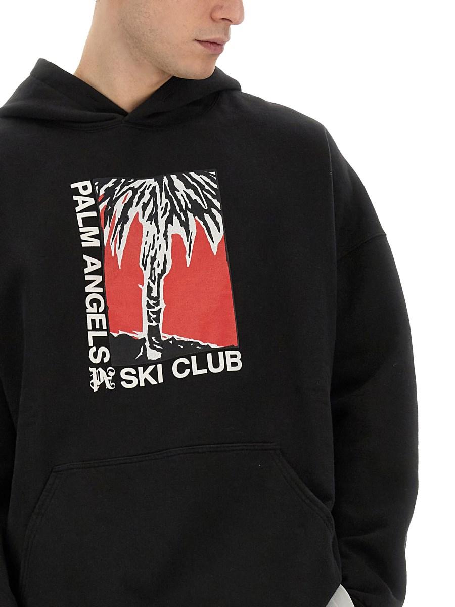 PALM ANGELS FELPA CON STAMPA PALM SCI CLUB IN COTONE