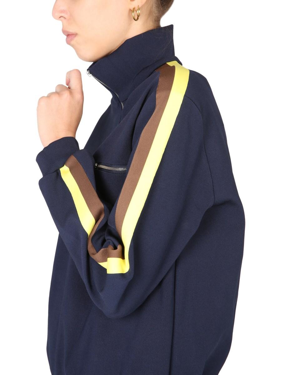 TORY BURCH FELPA CON ZIP SUL DAVANTI IN JERSEY TECNICO