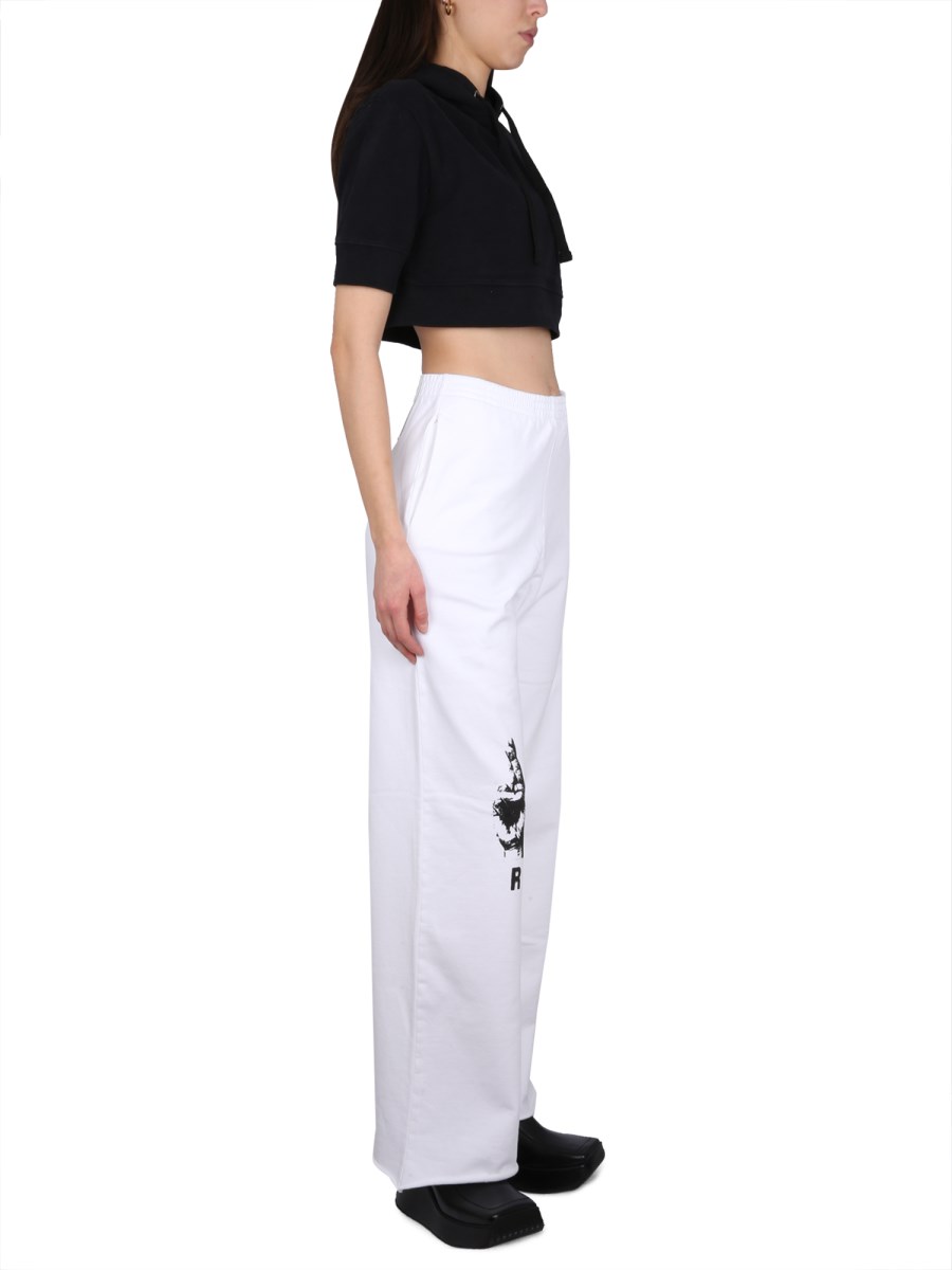 RAF SIMONS FELPA CROPPED FIT IN COTONE CON RICAMO LOGO