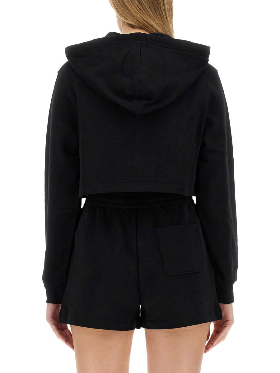 MOSCHINO FELPA CROPPED IN COTONE CON LOGO TEDDY BEAR