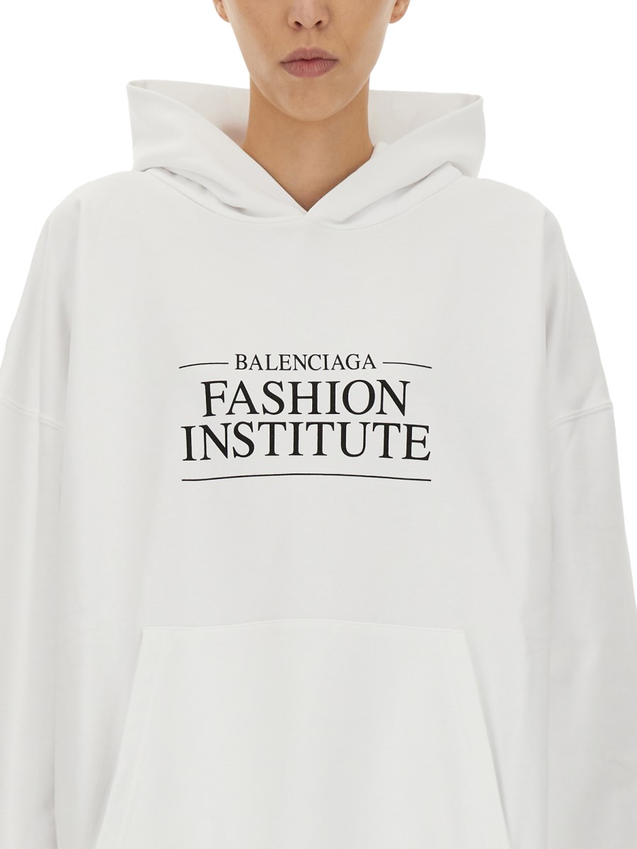 BALENCIAGA FELPA FASHION INSTITUTE LARGE FIT IN COTONE