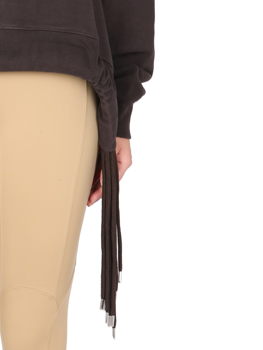 AMBUSH FELPA GIROCOLLO IN COTONE CON RICAMO LOGO E COULISSE