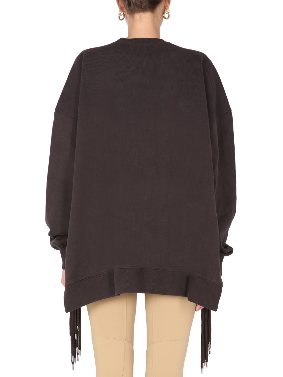 AMBUSH FELPA GIROCOLLO IN COTONE CON RICAMO LOGO E COULISSE