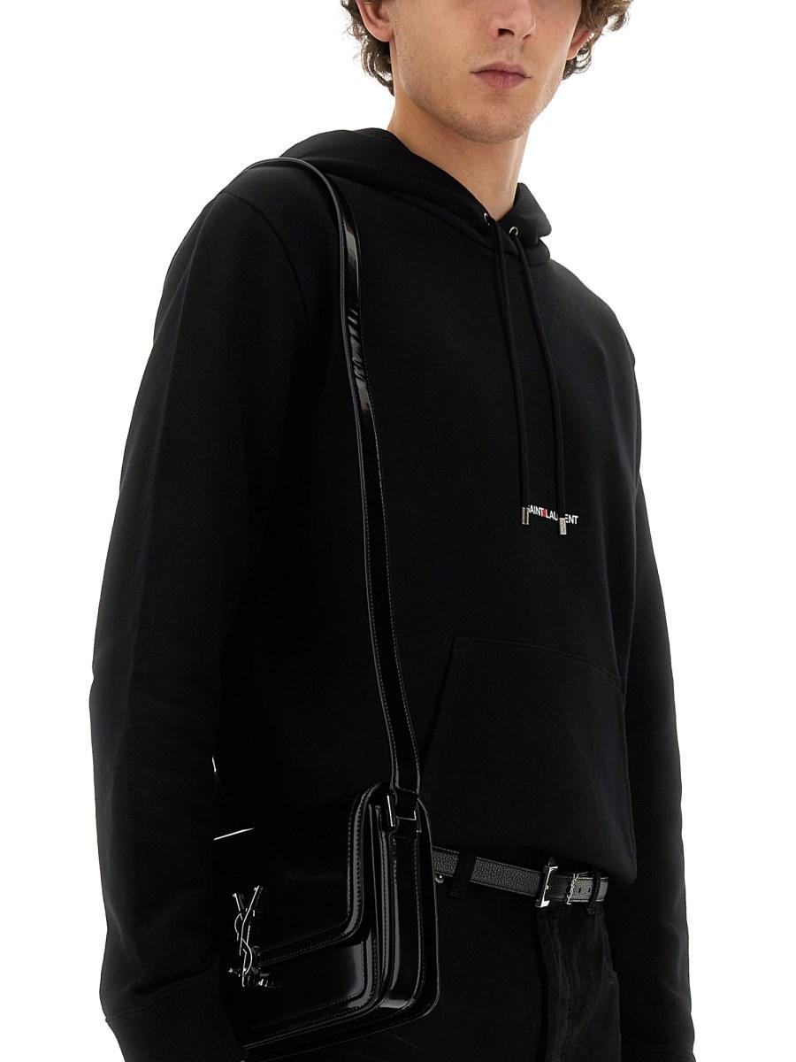 SAINT LAURENT FELPA IN COTONE BIOLOGICO CON STAMPA LOGO