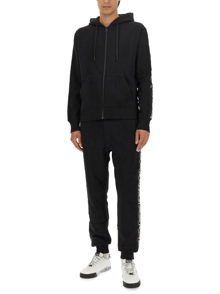 VERSACE JEANS COUTURE FELPA IN COTONE CON CAPPUCCIO