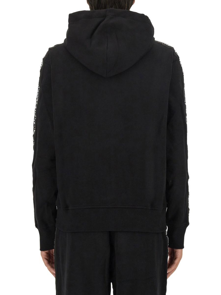 VERSACE JEANS COUTURE FELPA IN COTONE CON CAPPUCCIO