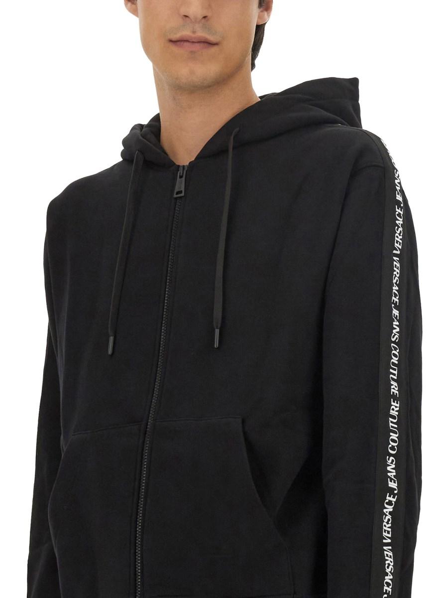 VERSACE JEANS COUTURE FELPA IN COTONE CON CAPPUCCIO