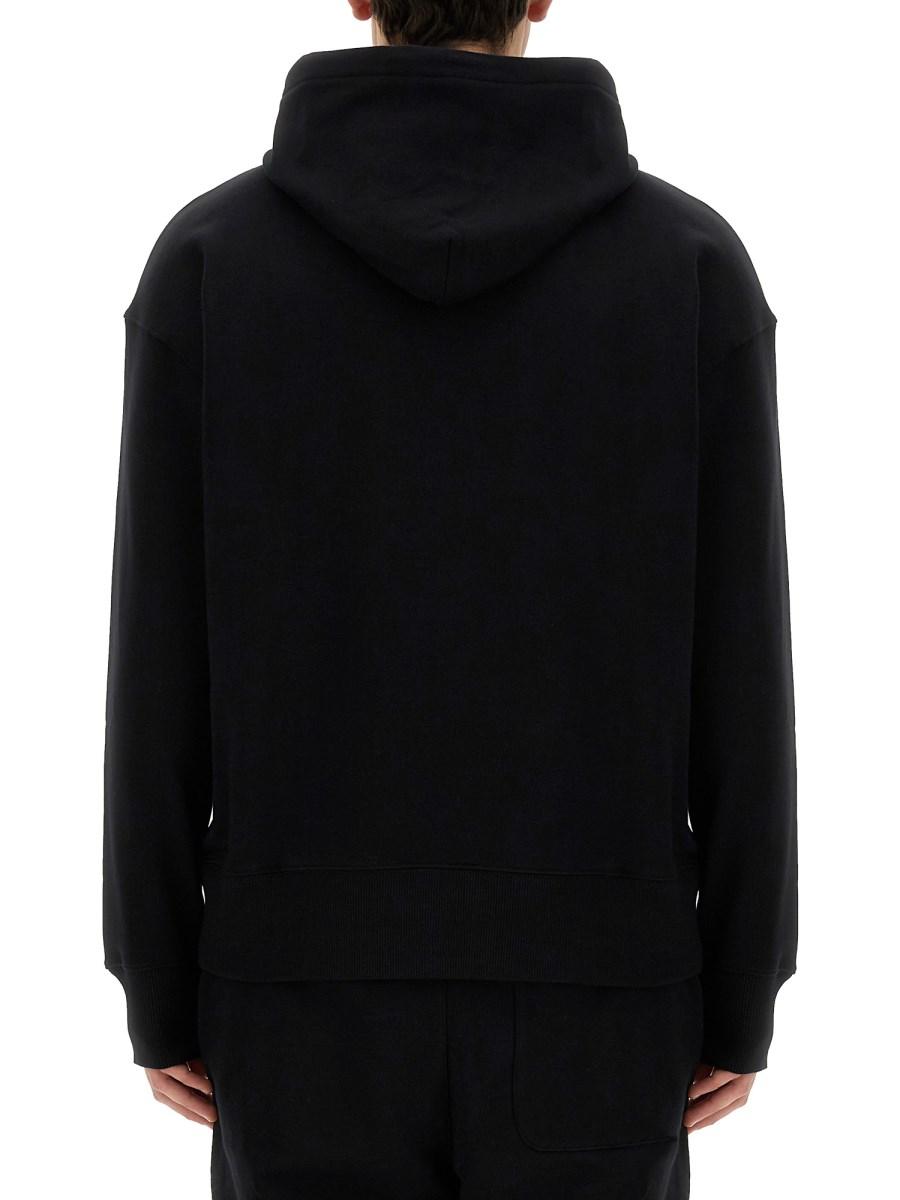 MSGM FELPA IN COTONE CON CAPPUCCIO CON LOGO PENNELLATO