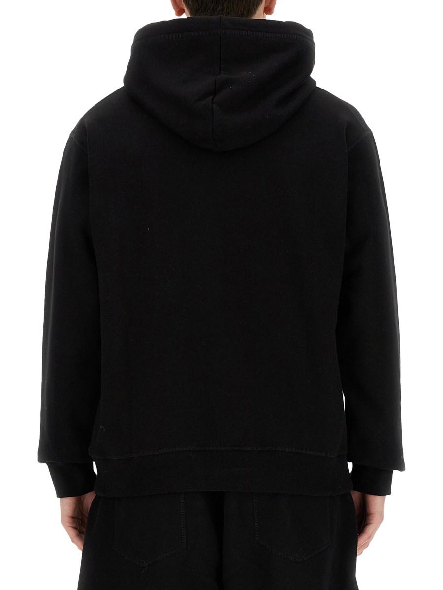 DSQUARED FELPA IN COTONE CON CAPPUCCIO CON STAMPA LOGO "ICON"